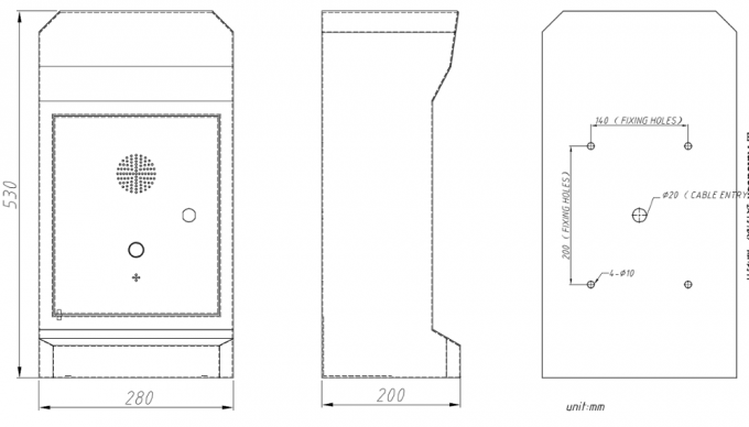 Telefone SOS de discagem r&aacute;pida &agrave; prova de vandalismo IP54 GSMR M&atilde;os Livres 1