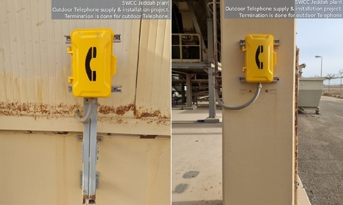 Últimas notícias da empresa sobre Os telefones à prova de intempéries instalaram na planta do saudita SWCC