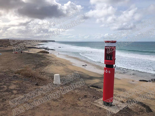 Últimas notícias da empresa sobre Coluna do telefone de emergência usada em Fuerteventura