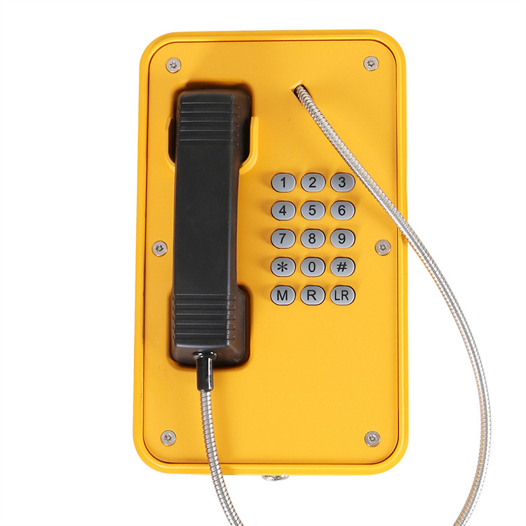 JR103-FK Line Powered Heavy Duty Telephone Vandal Proof With Rubber Keypad Yellow