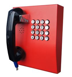 Bom preço. Telefone Analógico Vermelho Resistente a Vandalismo para Quiosques Públicos / Delegacias de Polícia on-line