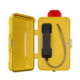 Telefone análogo industrial amarelo/telefone análogo à prova de intempéries com lâmpada de advertência