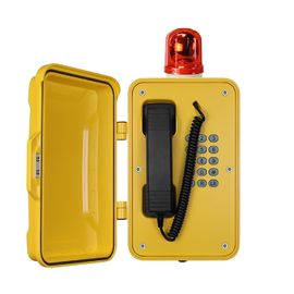 Telefones à prova de intempéries exteriores industriais resistentes com luz de advertência