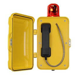 Telefone à prova de intempéries industrial colorido com baliza, telefone exterior da emergência