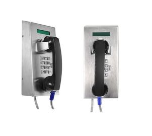 Telefone análogo industrial impermeável de aço inoxidável com exposição do LCD